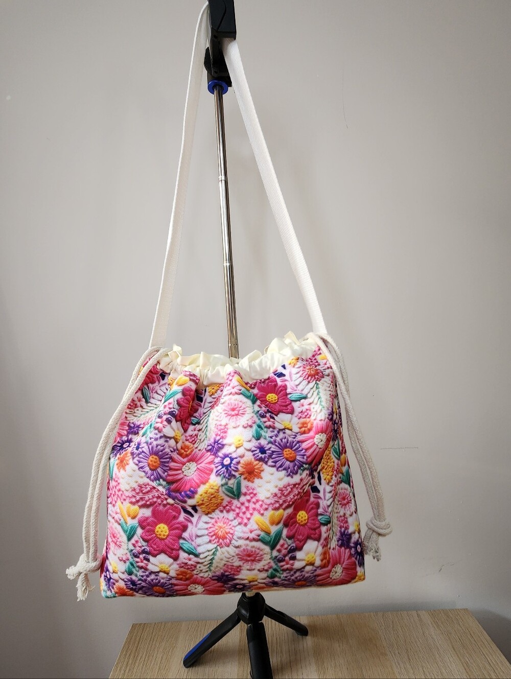 3D Flowers printed Shoulder bag, canvas bag